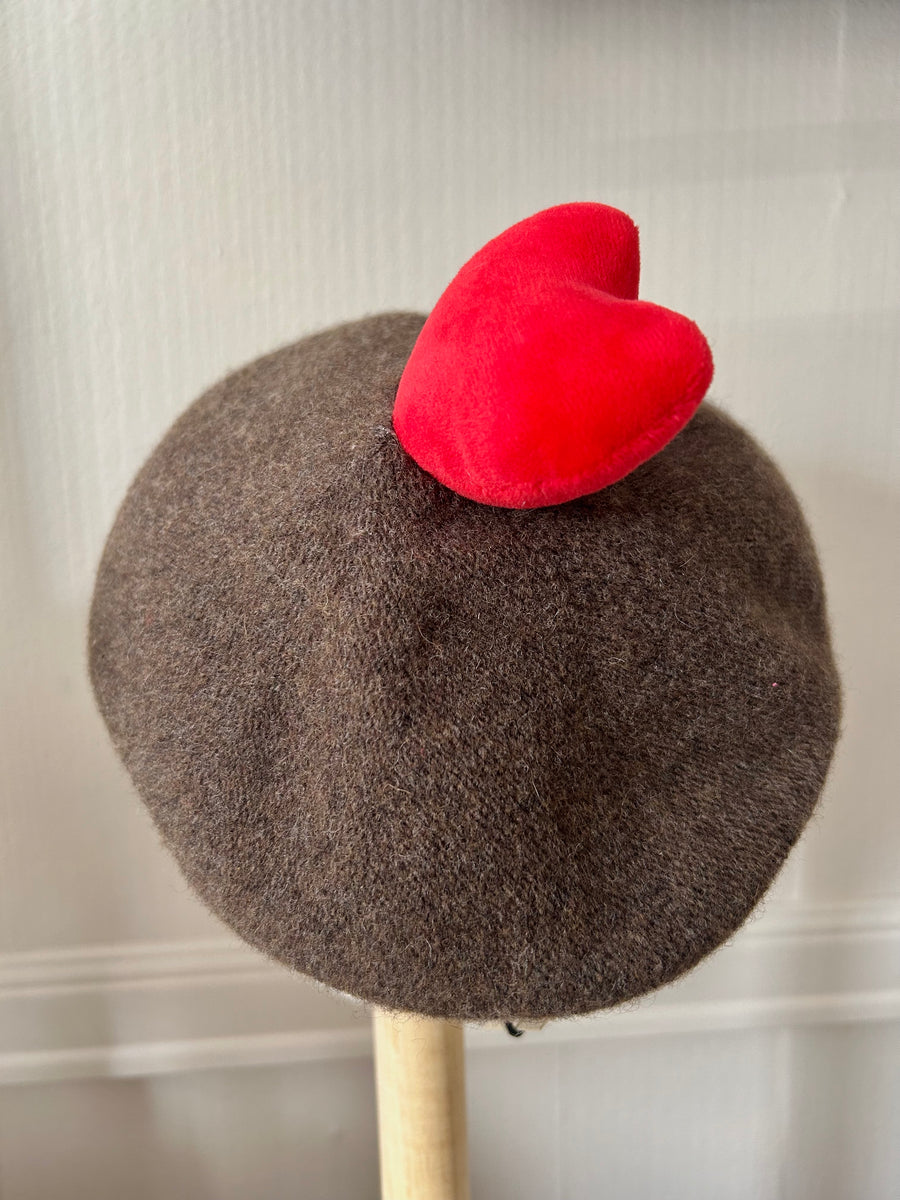 Wool Heart Knitted Beret