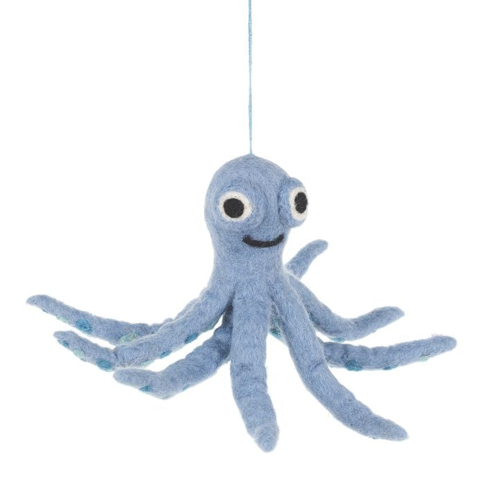 Handmade Felt Ollie the Octopus Fair trade Hanging Decoration