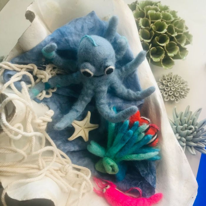 Handmade Felt Ollie the Octopus Fair trade Hanging Decoration