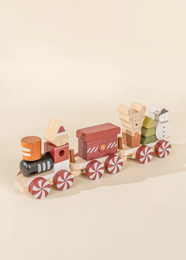 Wooden Stacking Train - Christmas