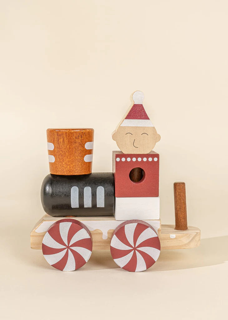 Wooden Stacking Train - Christmas