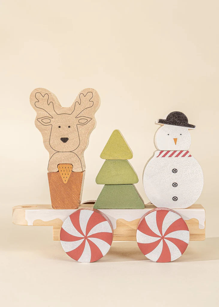 Wooden Stacking Train - Christmas