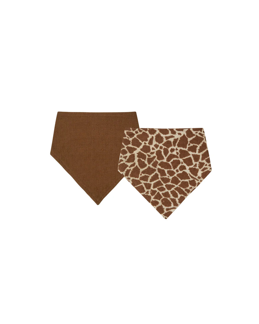 Rylee + Cru Scarf Bib- Giraffe Spots / Chocolate