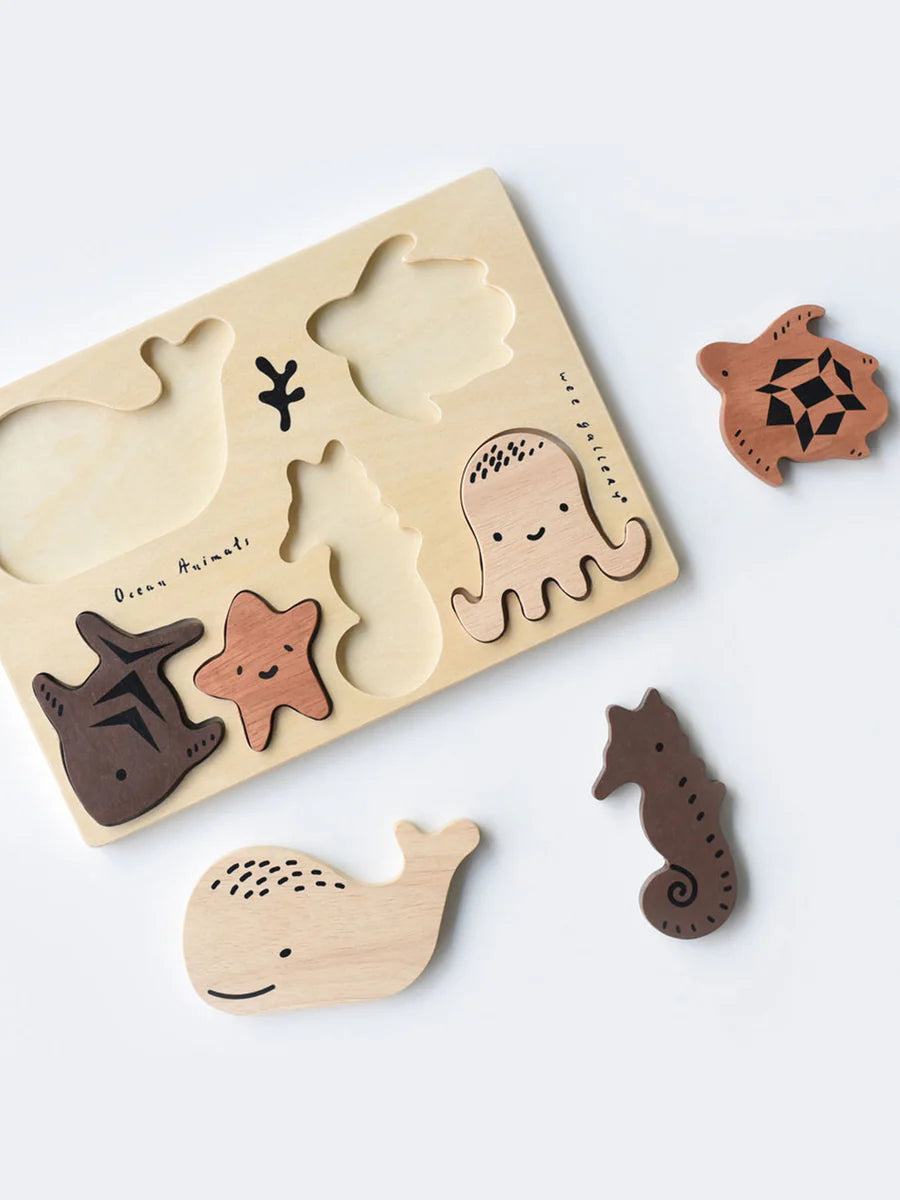 Ocean Animals Wooden Tray Puzzle