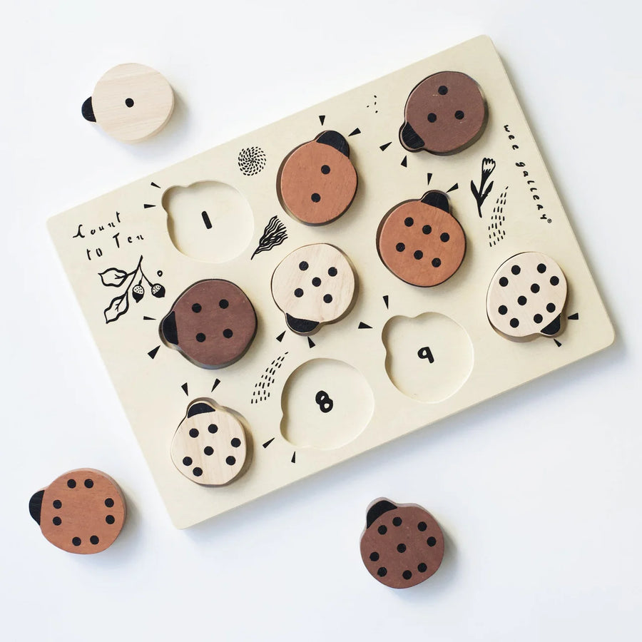 Count to 10 Lady bugs-Wooden Tray Puzzle