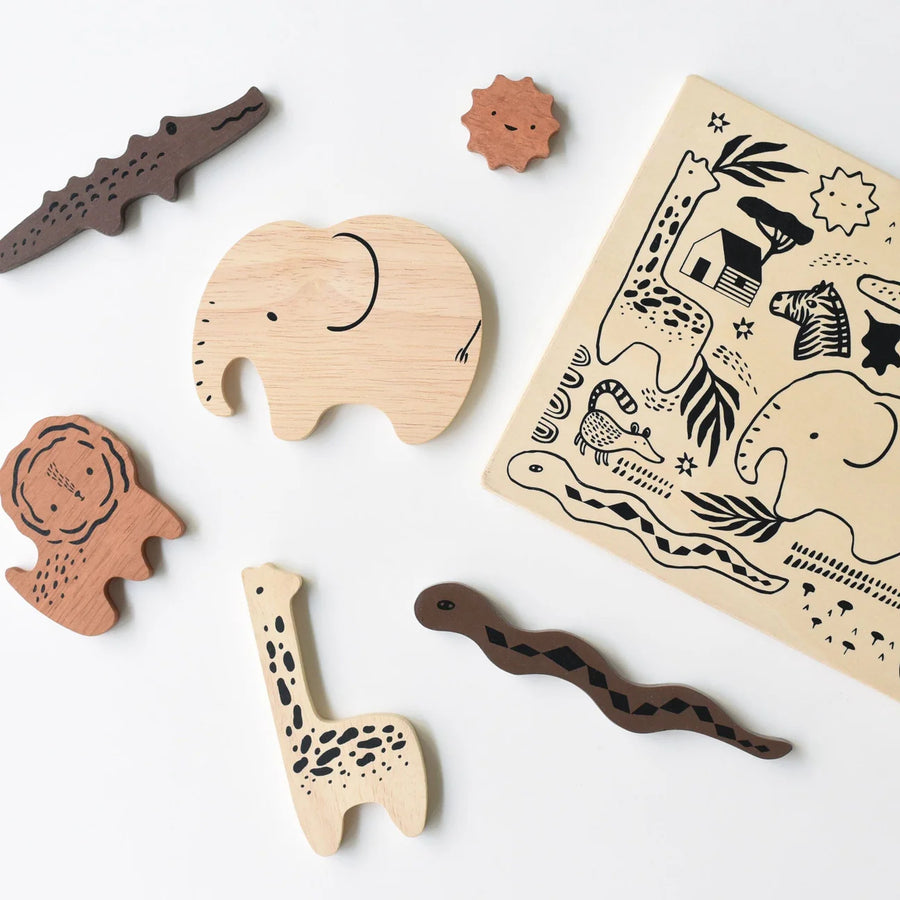 Safari Animals - Wooden Tray Puzzle