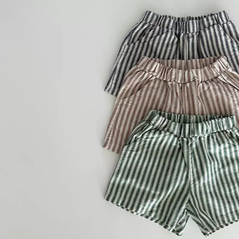 Linen Stripes Shorts