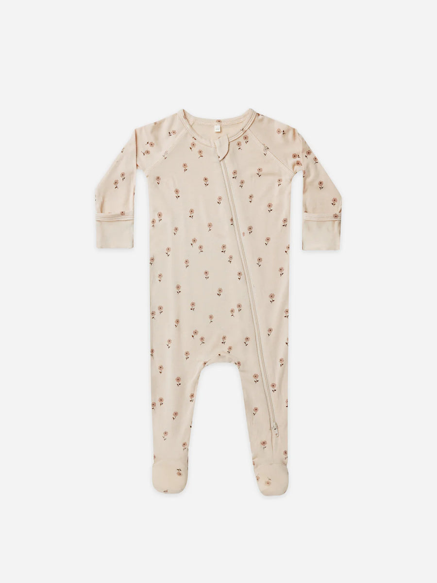 Bamboo Zip Footie | Antique