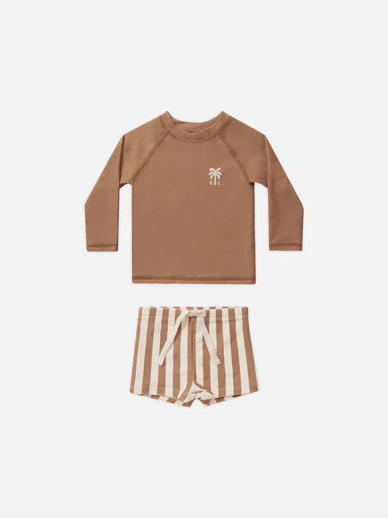 Rash Guard Boy Set | Clay Stripe