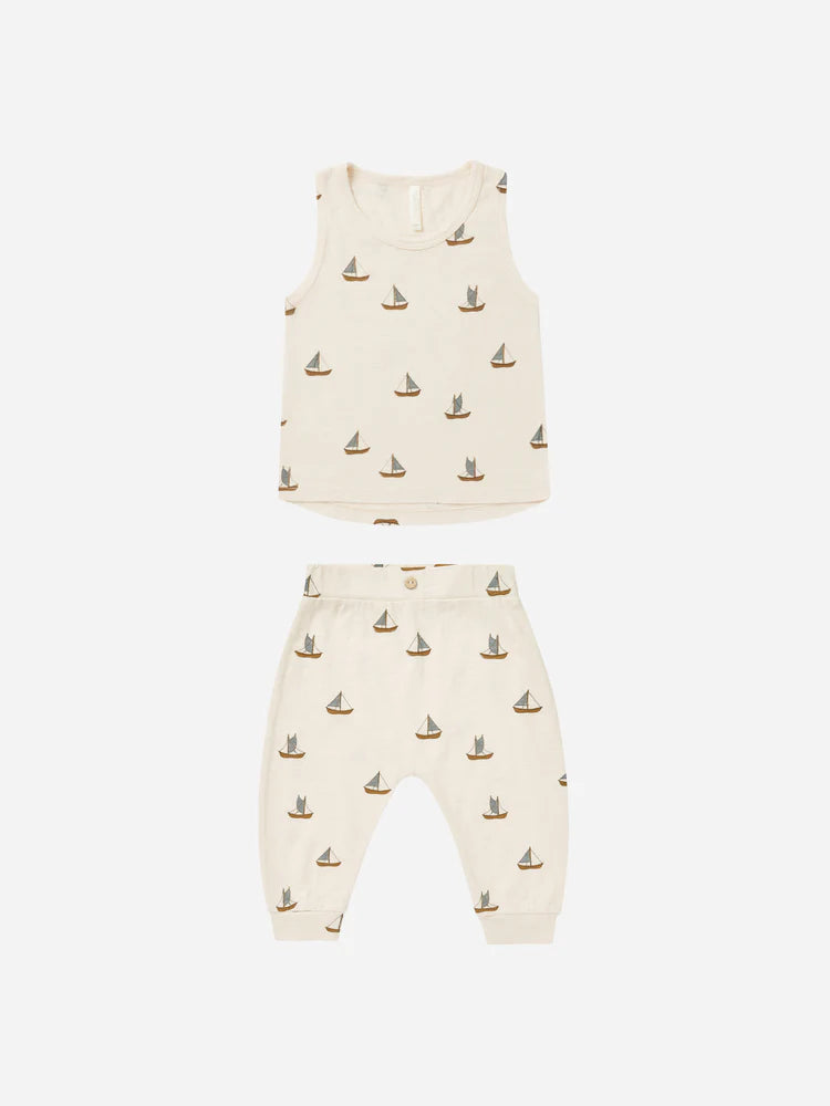 Tank + Slouch Pant Set | Sailboats