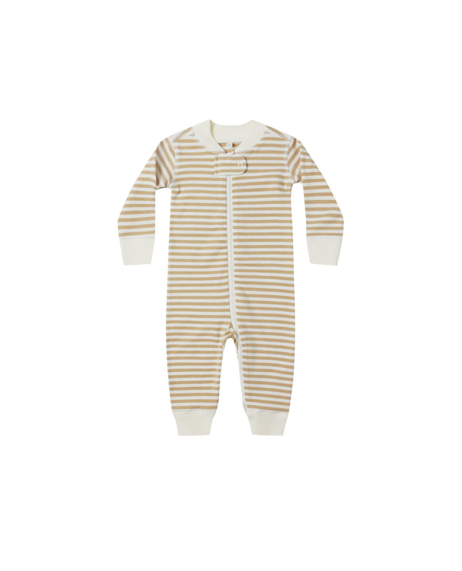 Zip Long Sleeve Sleeper | Gold Stripe