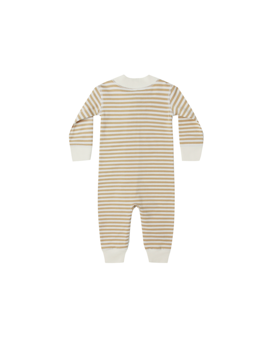 Zip Long Sleeve Sleeper | Gold Stripe