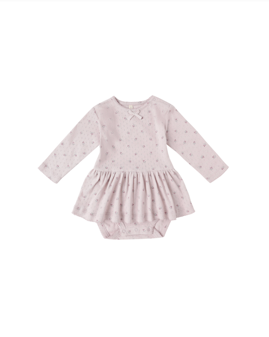 Pointelle Skirted Bodysuit | Lilac Ditsy