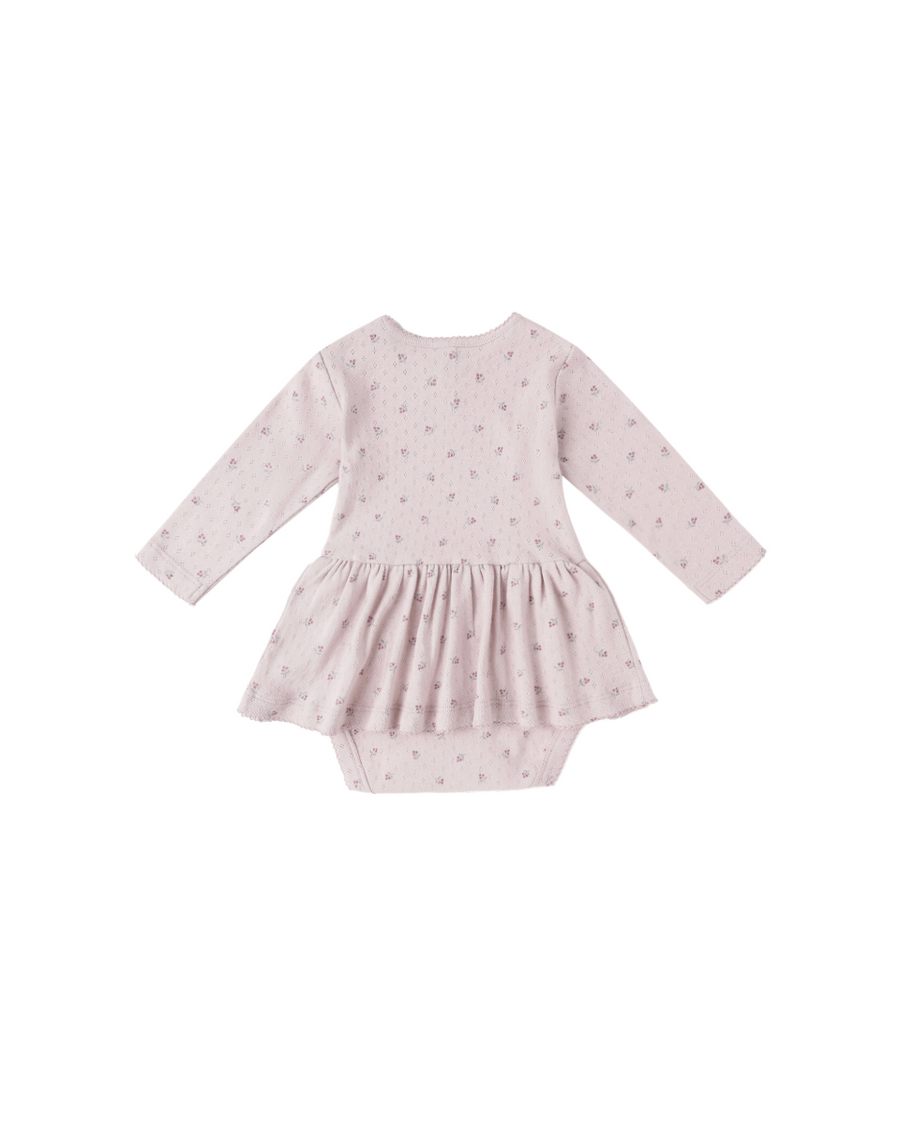 Pointelle Skirted Bodysuit | Lilac Ditsy
