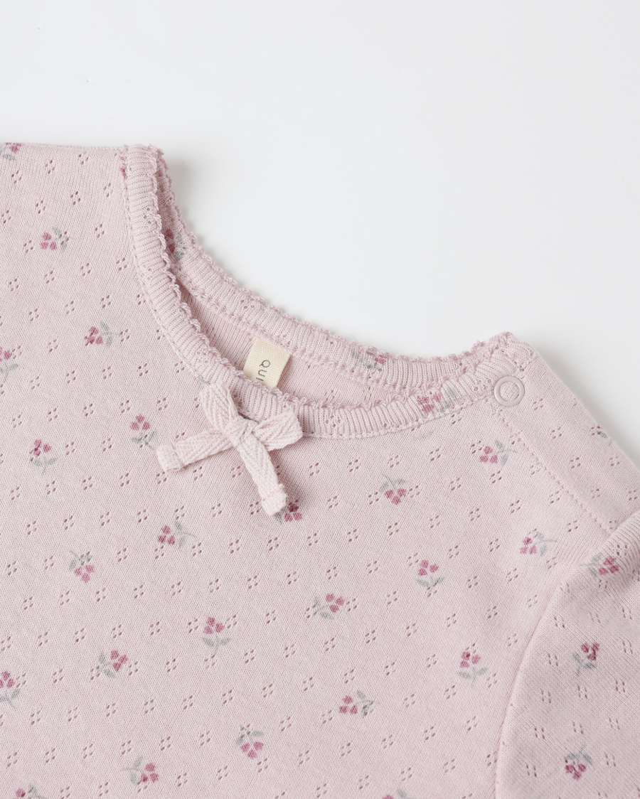 Pointelle Skirted Bodysuit | Lilac Ditsy