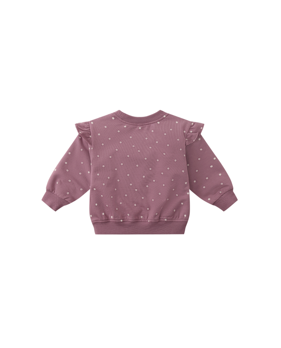 Ruffle Fleece Sweatshirt | Polka Dots