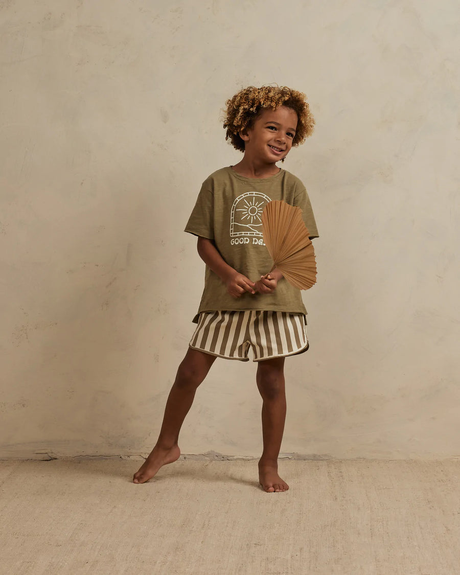 Swim trunk | Olive Stripe