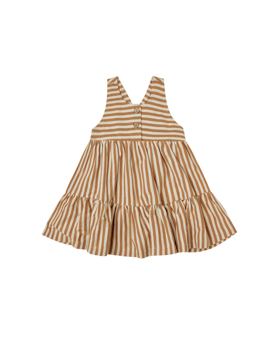 Ruby Swing Dress | Camel Stripe