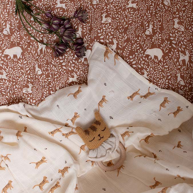 Muslin Swaddle Blanket in Woodland