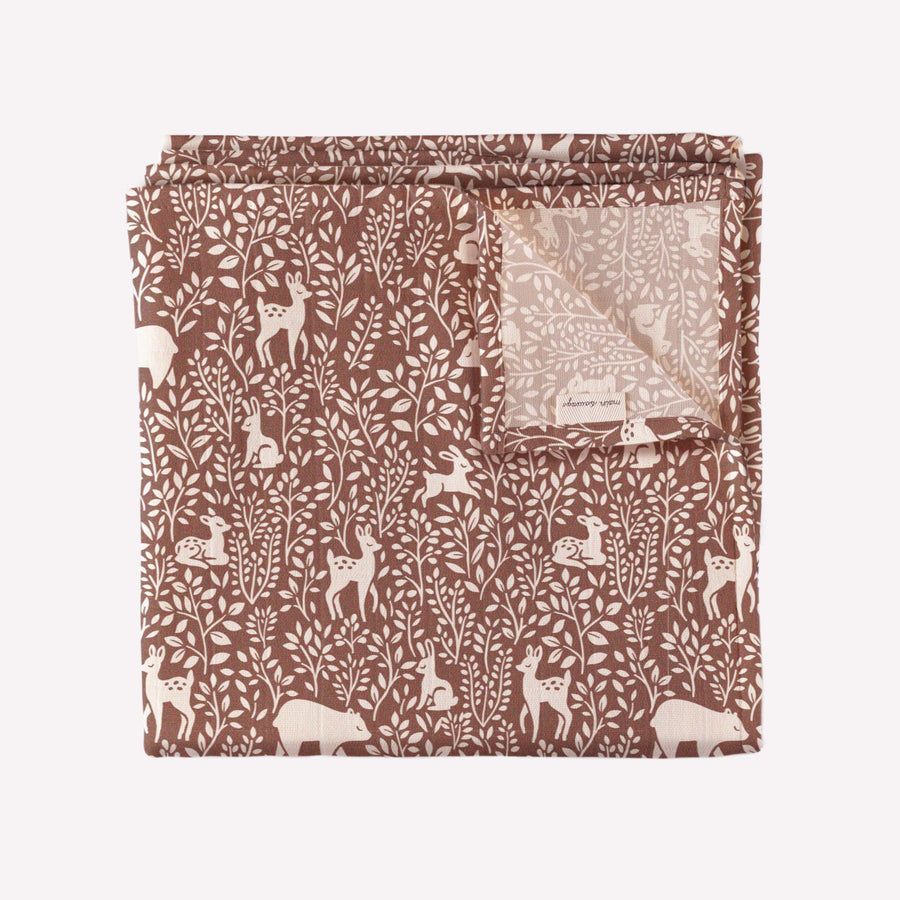 Muslin Swaddle Blanket in Woodland